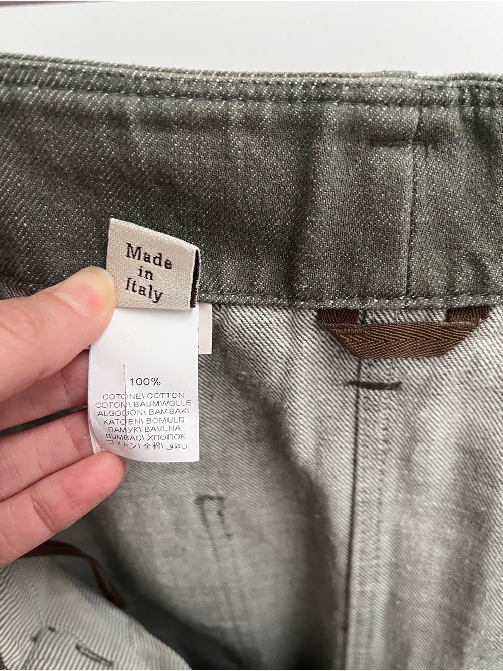 Brunello Cucinelli belted pull on pant 10 waist belt cotton twill denim timeless - Picture 6 of 9